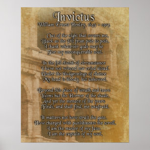 Invictus、パーチメント上の散文の背景を見る ポスター