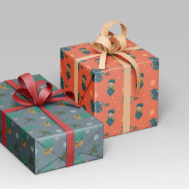 Invierno acogedor con té caliente y pastas ラッピングペーパー