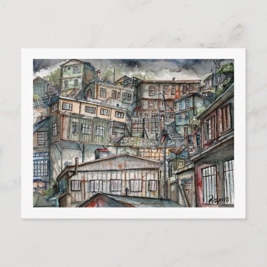 Invierno en los cerros de Valparaíso  ポストカード (正面)