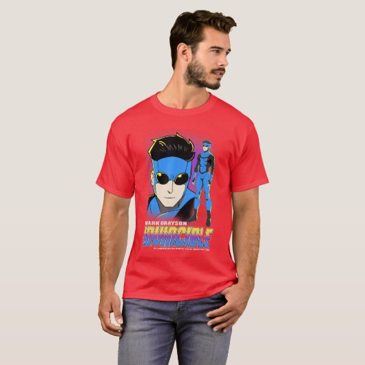 Invincible Mark Grayson Blue Suit Showcase Distres Tシャツ (正面フル)