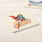 Invincible Supergirl Retro Graphic スクエアペーパーコースター (アングル)