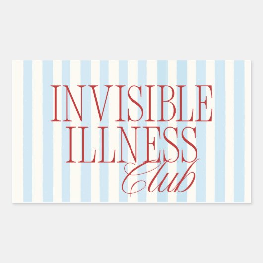 'Invisible Illness Club' Cute Spoonie Sticker 長方形シール (正面)