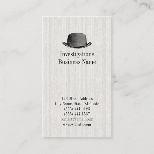 Invisible Man Private Detective 名刺 (裏面)