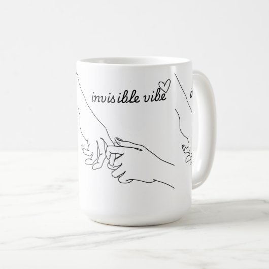 Invisible Vibe Minimal Line Art Mug コーヒーマグカップ (正面右)