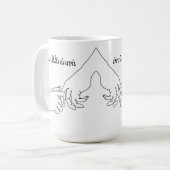 Invisible Vibe Minimal Line Art Mug コーヒーマグカップ (正面左)
