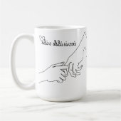 Invisible Vibe Minimal Line Art Mug コーヒーマグカップ (左)