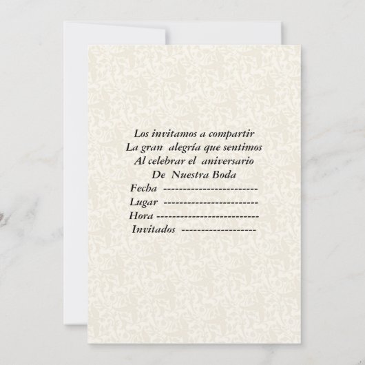 Invitacion 25 Aniversario 招待状 (裏面)