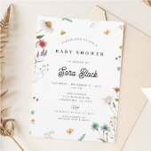 Invitación a Baby Shower con flores silvestres 招待状