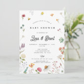 Invitación a Baby Shower con flores silvestres 招待状 (スタンド正面)