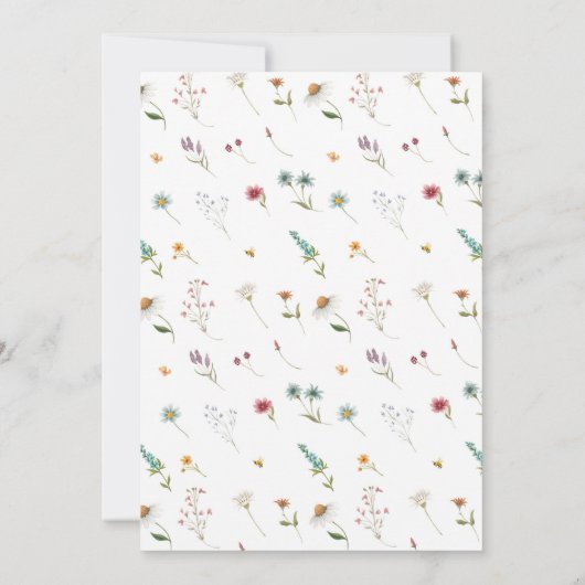 Invitación a Baby Shower con flores silvestres 招待状 (裏面)