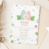 Invitación a Baby Shower de dinosaurios 招待状