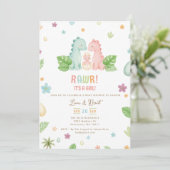 Invitación a Baby Shower de dinosaurios 招待状 (スタンド正面)