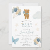 Invitación a Baby Shower de Teddy Bear 招待状 (正面)