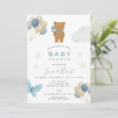 Invitación a Baby Shower de Teddy Bear 招待状 (スタンド正面)
