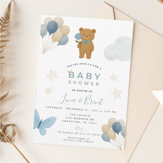 Invitación a Baby Shower de Teddy Bear 招待状