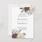 Invitación a la boda con marco floral de floración 招待状 (正面)