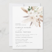 Invitación a una boda de boho floral rústica con f 招待状 (正面)