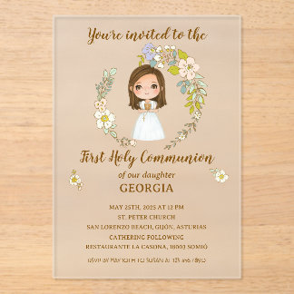 Invitación acrílico GEORGIA Primera Comunión アクリル招待状