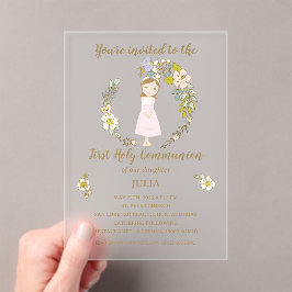 Invitación acrílico JULIA Primera Comunión アクリル招待状