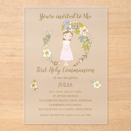 Invitación acrílico JULIA Primera Comunión アクリル招待状