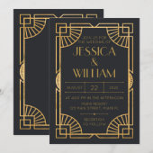 Invitación Art Deco Wedding Invitation 招待状 (正面/裏面)
