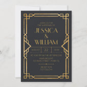 Invitación Art Deco Wedding Invitation 2 招待状 (正面)