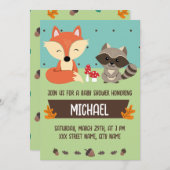 Invitación baby shower animalitos del bosque 招待状 (正面/裏面)