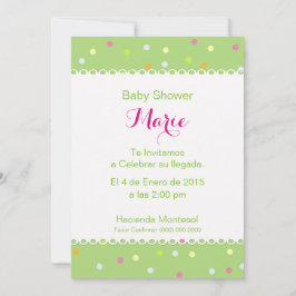 Invitación Baby Shower - Fondo Verde 招待状