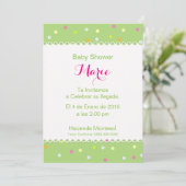 Invitación Baby Shower - Fondo Verde 招待状 (スタンド正面)