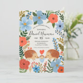 Invitación Baby Shower Hedgehog Love 招待状 (スタンド正面)
