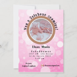 Invitación Baby Shower Rosa de niña セーブザデート