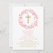 Invitación Baptism Cherry Blossom floral I 招待状 (正面)