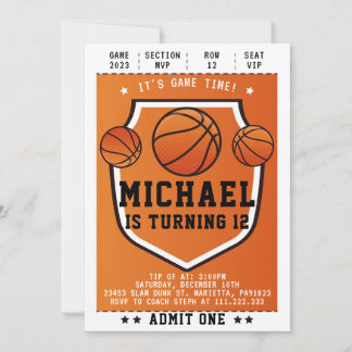Invitación Basketball Invitation for Birthday Part 招待状