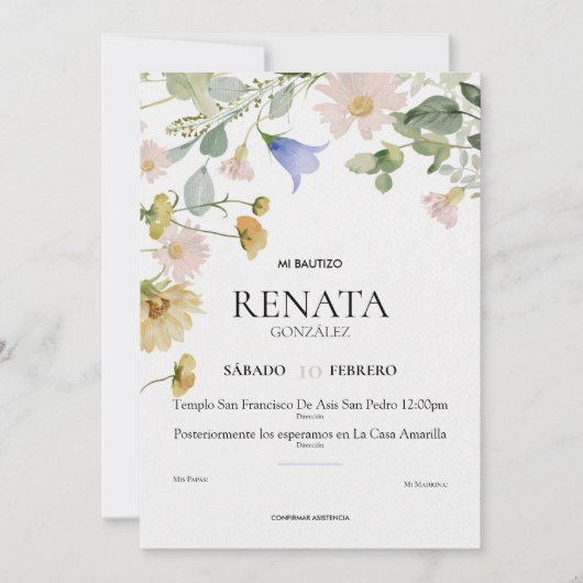 Invitación Bautizo シーズンカード (正面)