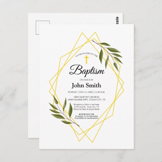 Invitación Bautizo ポストカード (正面/裏面)