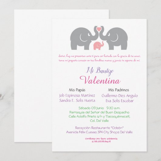 invitacion bautizo 招待状 (正面/裏面)