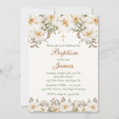 Invitacion Bautizo Flores Blancas 招待状 (正面)