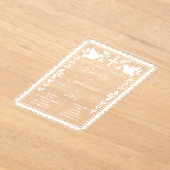 Invitación Bautizo Papel Picado Fiesta Mexicana アクリル招待状 (レイダウン)