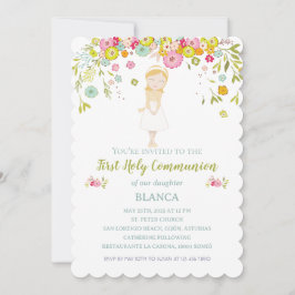 Invitación BLANCA Primera Comunión 招待状