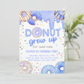 Invitación Blue donuts donut grow up boy invitatio 招待状 (スタンド正面)
