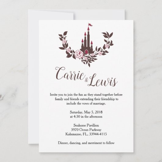 Invitación Boda Colección Castillo Cuento de Hadas 招待状 (正面)