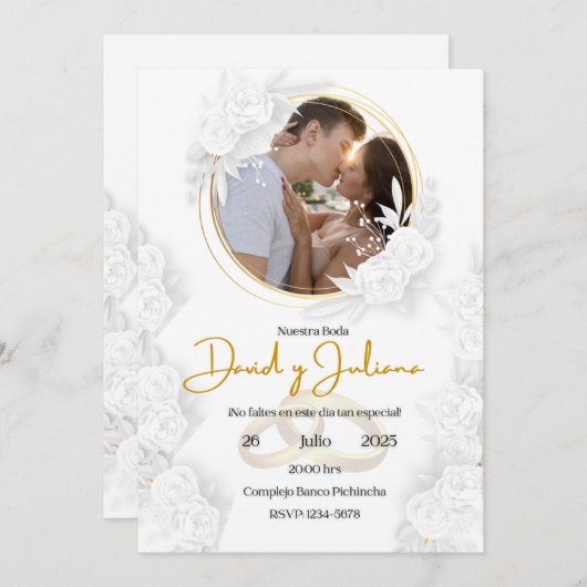 INVITACION BODA O MATRIMONIO 招待状 (正面/裏面)