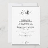 Invitación  Boda simple de fotografías en blanco y 招待状 (裏面)
