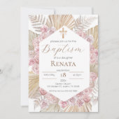 Invitación Boho Baptism Invitation 招待状 (正面)