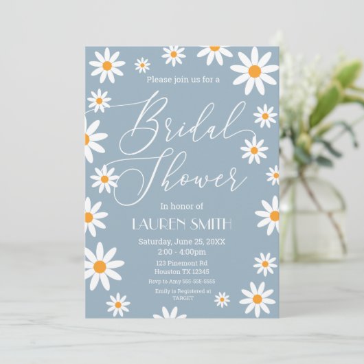 Invitación Boho Daisies Bridal Shower party 招待状 (スタンド正面)