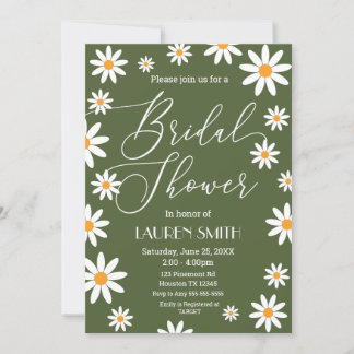 Invitación Boho Daisies Bridal Shower party 招待状