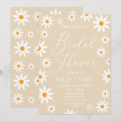 Invitación Boho Daisies Bridal Shower party 招待状 (正面/裏面)