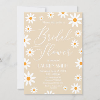 Invitación Boho Daisies Bridal Shower party 招待状