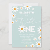 Invitación Boho Daisies Wild One Birthday Party in 招待状 (正面)