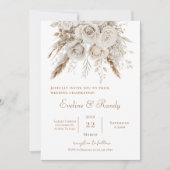 Invitación Boho Floral Wedding 招待状 (正面)